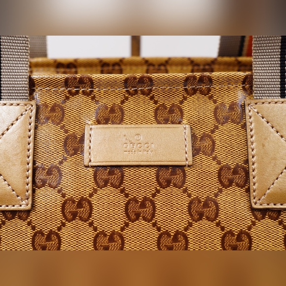 BA15❤️Gucci GG Crystal Monogram Web  Tote - Picture 2 of 13